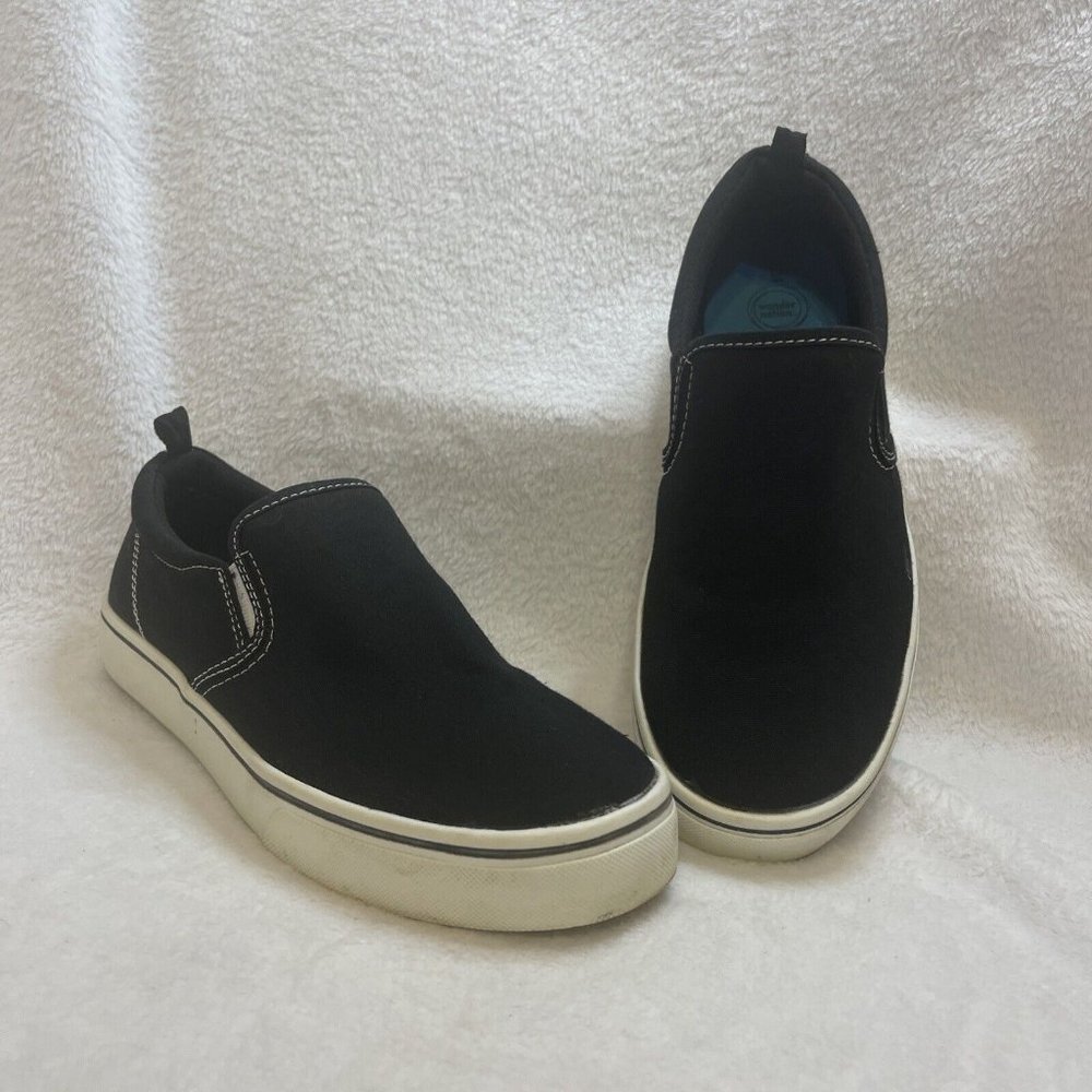 Wonder Nation Mens Size 6 Black Skate Shoe Casual Sneaker (Womens 8) Memory Foam